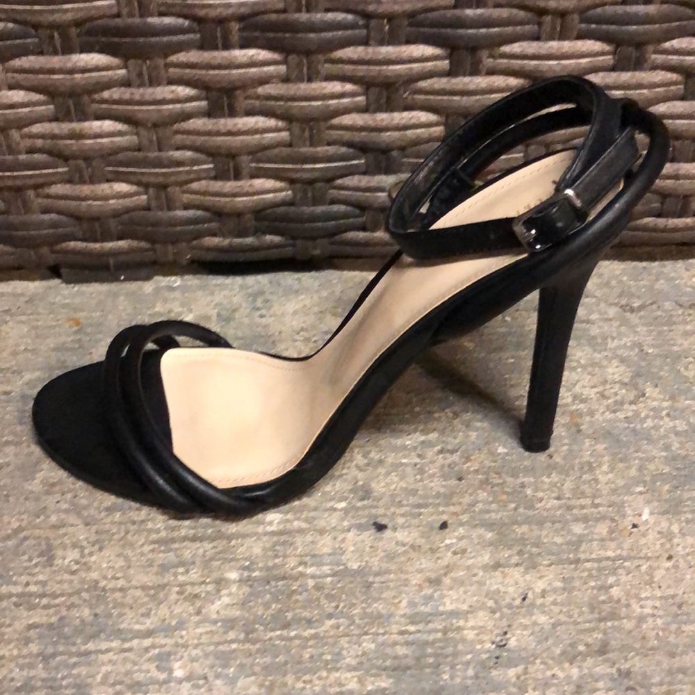 Black Open Toe Strappy Heels